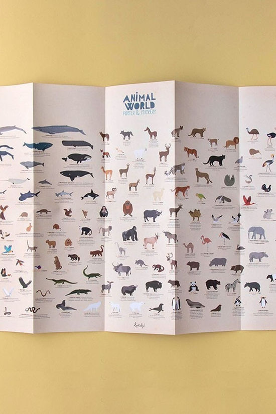 Londji Jouets Animal World Poster & Stickers No colour