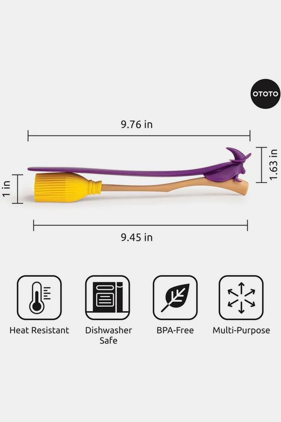 Ototo Ustensiles De Cuisine Witchin Basting Brush And Spatula mid purple/mid yellow
