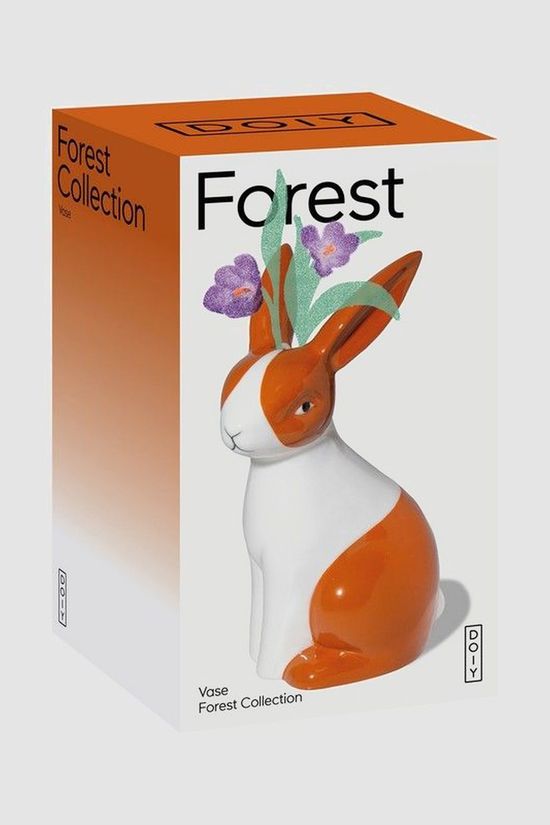 Doiy Ustensiles De Cuisine Forest Bunny Vase brown/white