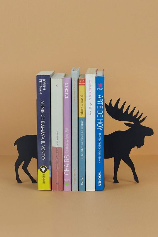 Balvi Huis Accessoire Bookend Moose Black Metal black