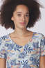 Sherpa T-Shirt Neha V-Neck Tee Seaport Blue Peacock
