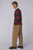 Patagonia Polo M'S L/S Rugby Wide Stripe: Rusty Red