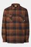 Ayacucho Hemd Creek Padded Flannel Check Shirt Ls M Orange Rust/Brown Check