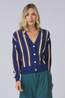 Vila Cardigan Lucina Navy Peony Stripes:Nutach + Birch