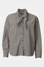 Only Chemise Onlmaya Check Bow Shirt Wvn Ex Black Nacreous Cloud