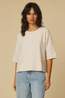 Yaya Trui Oversized Knitted T-Shirt Almond Peach Pink Melange