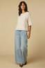 Yaya Trui Oversized Knitted T-Shirt Almond Peach Pink Melange