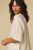 Yaya Trui Oversized Knitted T-Shirt Almond Peach Pink Melange