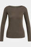 Yaya T-Shirt Long Sleeve Slate Black Brown Melange