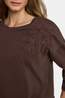 Tom Tailor T-Shirt Stripe With Flower Patches Java Dark Brown
