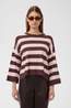 Soaked in Luxury Trui Spina Boxy Cropped Huckleberry & Pile Lilac