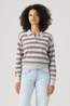 Levi's Pull Super Soft Ls Polo Jade Stripe Light Grey Heather