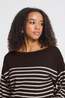 Ichi Trui Luls Boat Neck Ch Torte Oatmeal Stripe