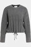 Yaya Pull Rib Batwing Sweater With Cord Grey Melange