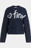 Yaya Pull Knitted Sweater With Artwork Cat Black Dessin