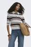 Only Pull Louisia Light Grey Melange Stripes:Coffee Bean/Mel/Horn Bu