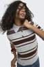 Only Pull Louisia Light Grey Melange Stripes:Coffee Bean/Mel/Horn Bu
