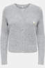 Only Cardigan Vigga Light Grey Melange Detail:Fmop Button