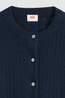Levi's Cardigan Super Soft Crewneck Cardi Pointelle Navy Blazer
