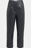 Yaya Pantalon Faux Leather Carrot With Seam Hole Black