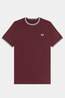 Fred Perry T-Shirt Twin Tipped Sharp Oxblood/Ecru