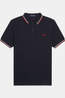 Fred Perry Polo Twin Tipped Nvy/Swht/Bntred
