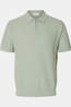Selected Polo Cran Structure Zip Aqua Gray