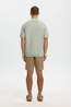 Selected Polo Cran Structure Zip Aqua Gray