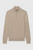 Superdry Pull Essential Lightweight Wool Blend Half Zip Jumper Barley Marl