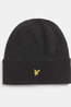 Lyle & Scott Muts Lambswool Blend Ribbed Beanie Jet Black Marl