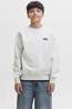 Jack & Jones Pull Jjecolton Sweat Crew Neck Sn Jnr White Melange