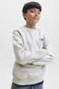 Jack & Jones Pull Jjecolton Sweat Crew Neck Sn Jnr White Melange