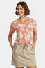 Sherpa T-Shirt Neha V-Neck Tee Floral Brick Dust Floral