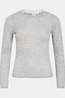 Vila T-Shirt Elianne Light Grey Melange Detail:Snow White